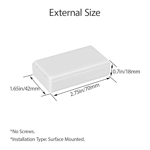 LeMotech Project Box 10 Pieces ABS Plastic Electrical Project Case Small Junction Box for Electronics White 2.76 x 1.65 x 0.70 inch (70 x 42 x 18 mm)