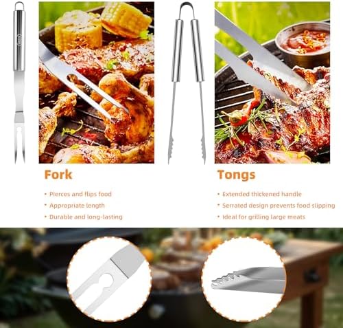 15Pcs BBQ Grilling Accessories 16IN Stainless Steel Grill Set - Image 4