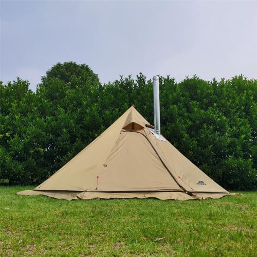 Tipi Hot Tent with Fire Retardant Stove Jack for Flue Pipes, 2~3 Person, Lightweight, Teepee Tents for Family Team Outdoor Backpacking Camping Hiking - Image 7