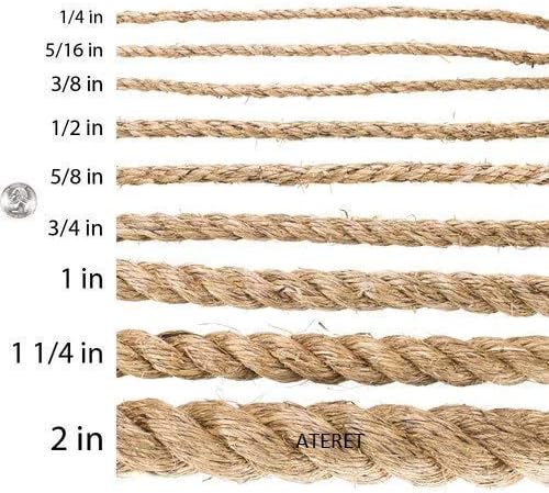 ATERET Twisted ProManila - UnManila Rope I 2 inch x 100 feet I 3 Strand Synthetic Polypropylene Rope I Multipurpose, Lightweight, Weather-Resistant Cord for Decor, Landscaping & DIY Projects