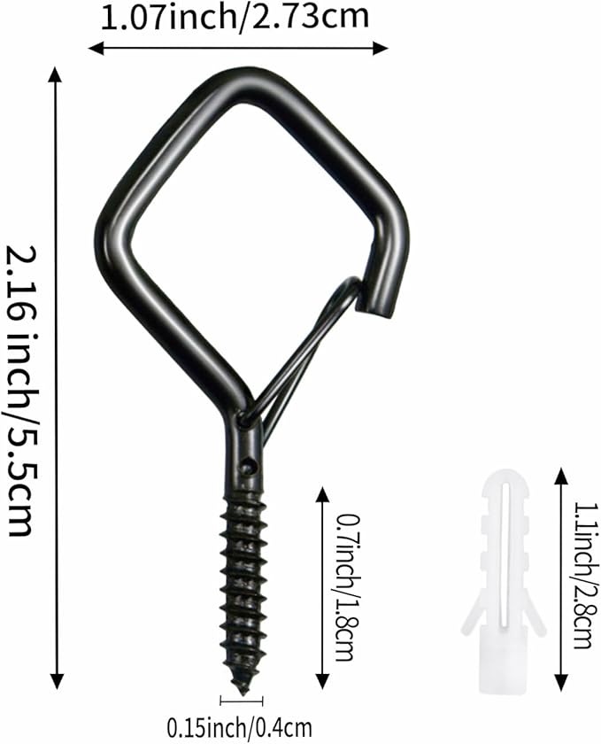 30 Pcs Black Eye Hooks Screw Heavy Duty,Ceiling Hooks for Hanging Plants,String Lights,Cup,Wind Chime,Bird Feeders. Plant Hanger Indoor&Outdoor