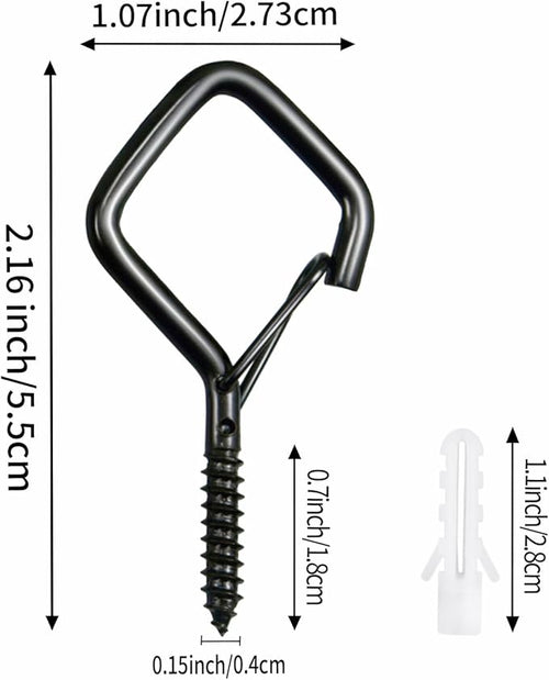 120 Pcs Black Eye Hooks Screw Heavy Duty,Ceiling Hooks for Hanging Plants,String Lights,Cup,Wind Chime,Bird Feeders. Plant Hanger Indoor&Outdoor