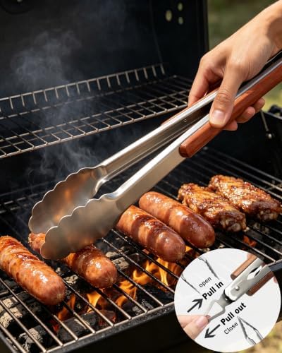 7-Piece Grill Tools Set, Long Thicker Spatulas Tongs Grill Utensils - Image 4