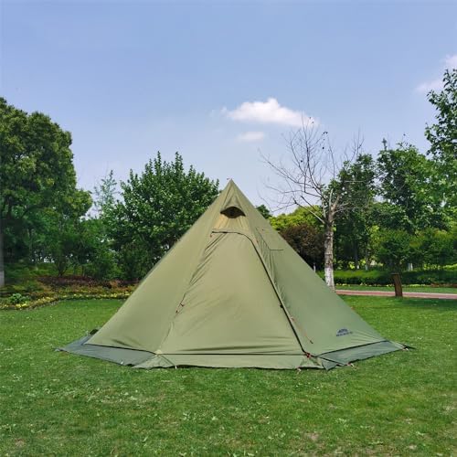 Tipi Hot Tent with Fire Retardant Stove Jack for Flue Pipes, 2~3 Person, Lightweight, Teepee Tents for Family Team Outdoor Backpacking Camping Hiking - Image 7