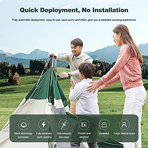 Ergocar Camping Tent 210T Oxford Cloth Waterproof Windproof Dome Adults Tent, 2-4 Man Ultraligh Ventilated 2 Doors & 2 Windows Pop up Tent for Family Long Trip, Hiking & Fishing - Image 3