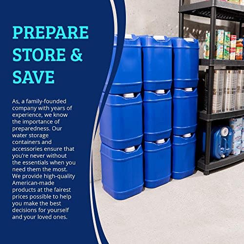 5-Gallon Stackable Water Storage Containers with Lids, Emergency Water Storage Kit Including Spigots, Wrench, and Water Preserver, 80 Gallons - Image 4