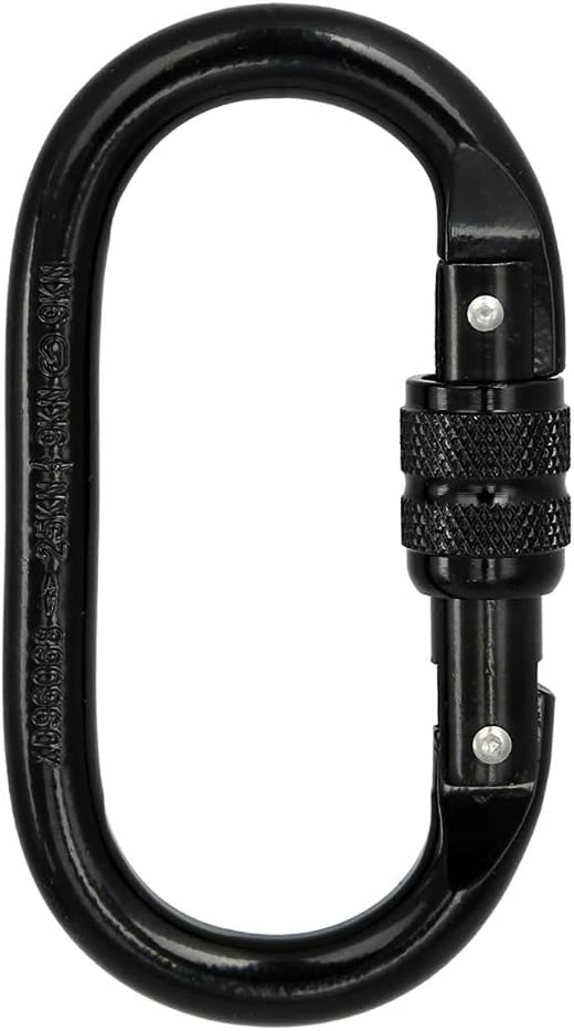 Heavy Duty Locking Climbing Carabiner Clip CE Rated 25 kN 5600 LB Rugged Terrain Approved Industrial Strength Twist Lock Carabiners Clips for Rigging, Ropes, Hammocks, Camping