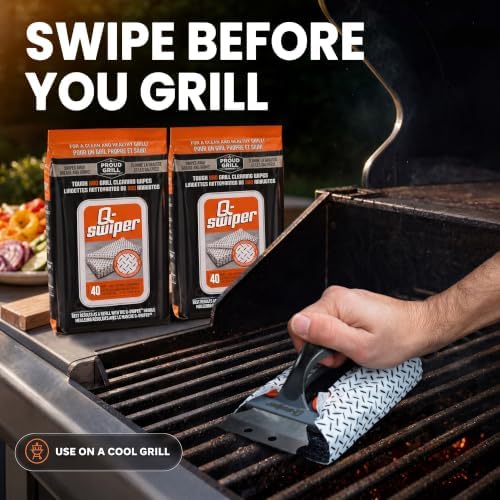 Proud Grill Q-Swiper Easy-Clean BBQ Grill Cleaner, Grate Cleaner, Value Set - Image 3