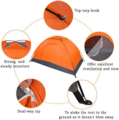 Ochine 1/2/4 Person Camping Tent Family Tents Pops Up Tent Waterproof Windproof Easy Setup Tent Lightweight Dome Tent for Outdoor Camp, Backpacking, Hiking, etc (Ship from USA) - Image 3
