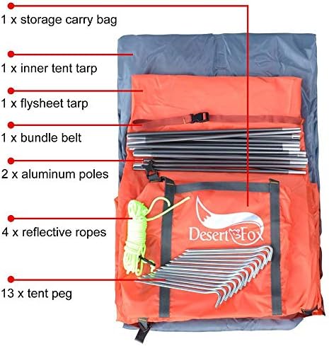 LUSTAR Desert Backpack Camping Tent Lightweight 1-3 Person Tent Double Waterproof Portable Aluminum Pole Travel Tent - Image 3