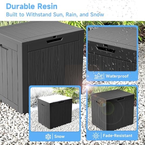 EasyUp 36 Gal Waterproof Outdoor Storage Box UV Resistant Deck Box - Image 6
