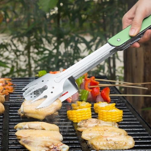 ROXON 6-in-1 Folding Grill Utensils Set, 14" BBQ Tools for Camping S601 - Image 5