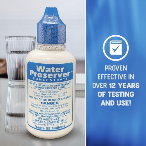 Water Preserver for 55 Gallon Water Tank 2 Pack - Made in USA - Purifies Drinking Water for 5 Years - for Emergency Storage, Rain Collection, Survival Kit, Hurricane & Earthquake - Image 2