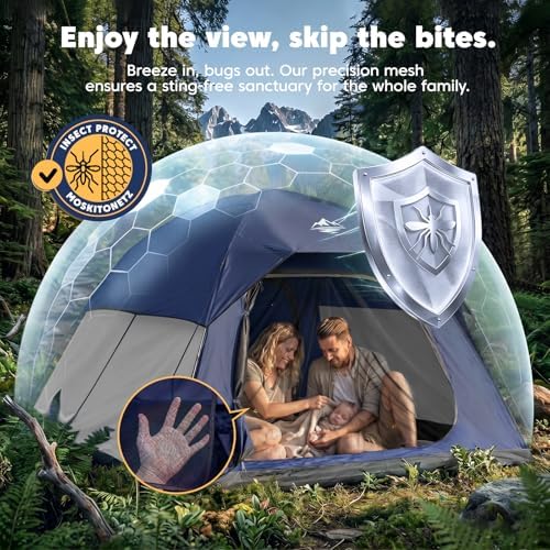 Camping Tent 4 Person, Waterproof Windproof Dome Tent with Rainfly, Easy Setup Portable Tent for Outdoor Camping - Image 6