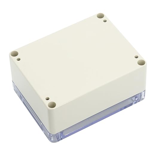 LeMotech ABS Plastic Junction Box, Dustproof Waterproof IP65 Electrical Box - Universal Project Enclosure Grey, with PC Transparent/Clear Cover 4.53 x 3.54 x 2.16 inch (115 x 90 x 55 mm)