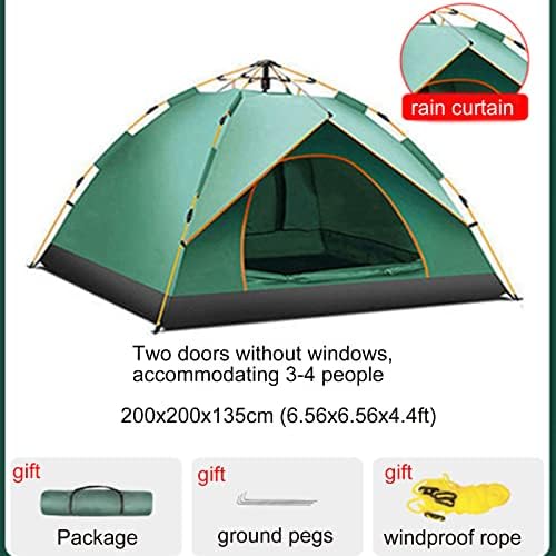 Camping Tent Family Dome Tent Waterproof Windproof Instant Pop-Up Tent for Camp Backpacking Hiking Outdoor Lightweight,Canvas Bell Tent with Carry Bag & Nail,D - Image 2