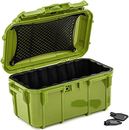 Evergreen 58 Waterproof Dry Box Protective Case - Travel Safe/Mil Spec/USA Made - for Cameras, Lenses, Phones, Pistols, First Aid, Boating, Water Sports, Tacklebox, Ammo Can, Deck Boxes (Green) by EvergreenCases