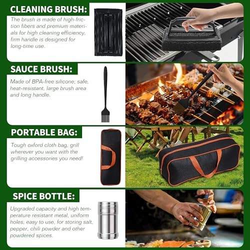 120 Pcs Griddle Accessories Kit, Perfect Hibachi Flat Top Grill Tools for Blackstone and Camp Chef, Enlarged Beefed-up Grill Spatula Gift Set with Basting Cover, Burger Press for Outdoor BBQ. - Image 6