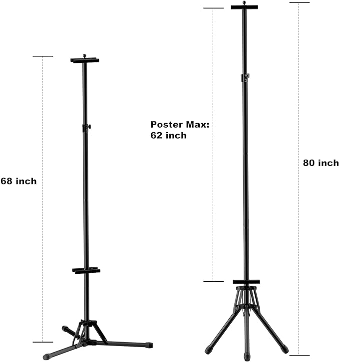 Poster Stands for Display - Floor Poster Board Holder Poster Display Stand Retractable Banner Stand Outdoor Sign Holder, Double-Side Tripod Height up to 80"（2pack）