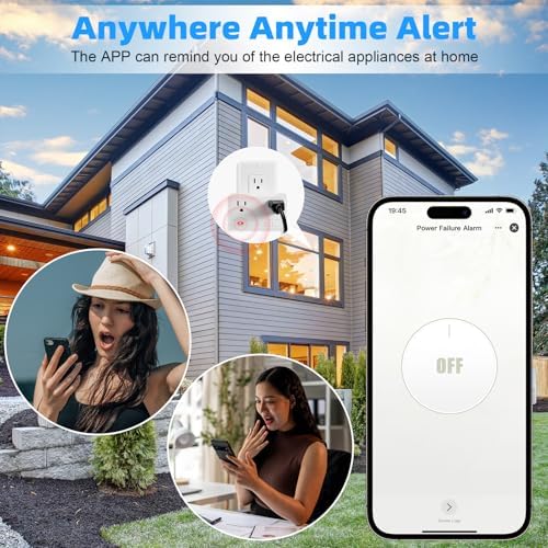 Freezer Alarm Wireless WiFi Alert 2.4GHz,Power Failure Alarm with 2 Socket, 110dB Power Loss Alert with LED Indicator,Blackout Alert for GFCI Trips,Refrigerator,Freeze,Compatible with Smart Life - Image 5