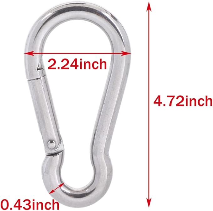 PROND Carabiner Clip, Heavy Duty Carabiner Clips, 316 Stainless Steel Carabiner Hooks, Multi-Purpose Spring Snap Hook