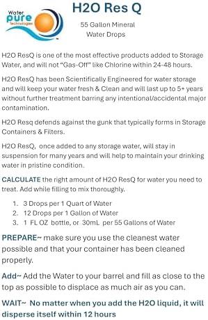 Augason Farms Water Treatment and Storage Kit, lon Water Barrel, 55-Gallon - Image 5