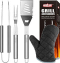 GRILLART Grill Tools Grill Utensils Set - 3PCS BBQ Tools, Stainless Barbeque Grill Accessories -Spatula/Tongs/Fork w/Insulated Glove, Ideal BBQ Set Grilling Tools for Outdoor Grill, Gifts for Men Dad by GRILLART