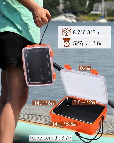Dry Box for Boat Floating Waterproof Containers for Kayaking & Boating - Crushproof Waterproof Storage Case for Phones Drybox with Rope & Steel Hinges - Image 2