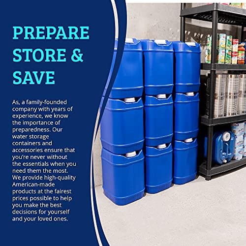 Stackable Water Containers with Lids, 5-Gallon Each, Emergency Kit Including Spigots, Wrench, and Water Preserver, 30 Gallons Total - Image 4