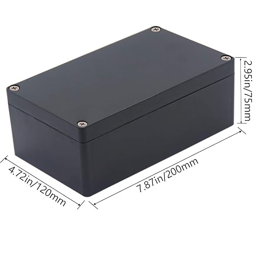 Junction box, Raculety Electrical Project Case Power Junction Box, Project Box Black (7.87"x4.72"x2.95")