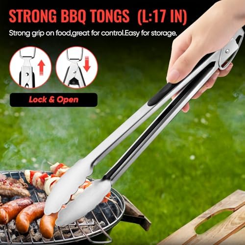 11 Pcs Grill Tools Set,BBQ ＆ Grilling Accessories Outdoor Barbecue Utensils - Image 3