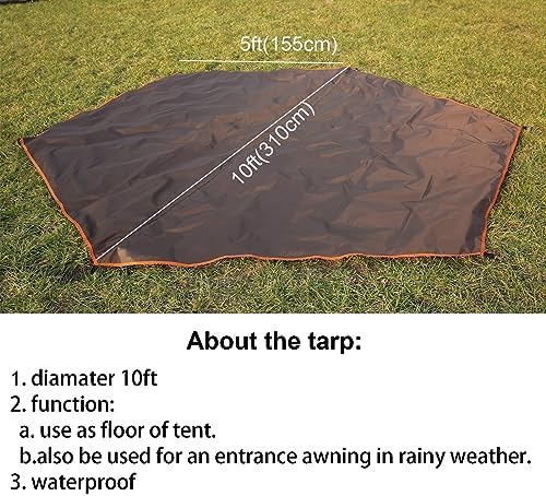 4 Season Waterproof Teepee Tent Yurt with Stove Jack for Adult Camping Hiking, Height 7.8FT/240CM - Image 4