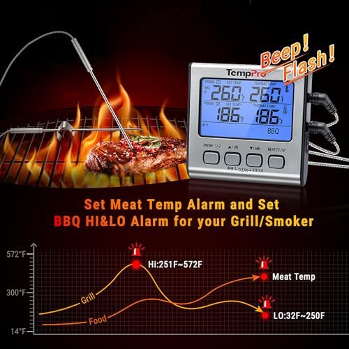 TempPro TempTrack Digital Cooking Meat Thermometer with Dual Meat Probe - Image 5