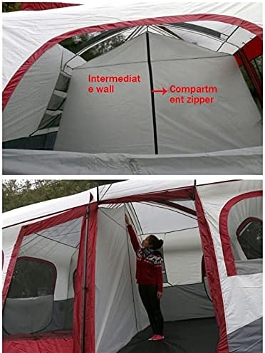 YXCKG Tent-8-Person-Camping-Tents, 2 Bedroom Family Tent Camping Tents & Shelters Large Tent 12 Person Outdoor Tents，Double Layer, Divided Curtain for Separated Room, Festival Essential 100% - Image 6