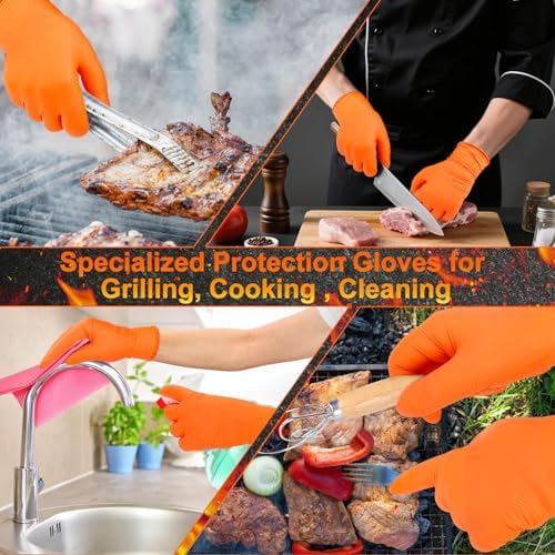 BBQ Gloves Disposable, 10Mil Heavy Duty Nitrile Gloves for Cooking Grilling - Image 7