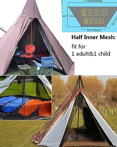 4 Season Waterproof Teepee Tent Yurt with Stove Jack for Adult Camping Hiking, Height 7.8FT/240CM - Image 3