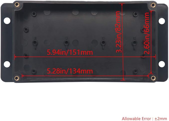 2 Pack Project Box IP65 Waterproof Junction Box ABS Plastic Black Electrical Boxes DIY Electronic Project Case Power Enclosure with Fixed Ear 6.22 x3.54 x2.36 inch(158x90x60mm)