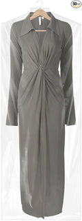 50 Pack 23.6"x70" Garment Bags for Hanging Clothes, Thick Clear Plastic Dry Cleaning Covers for Closet Storage & Travel