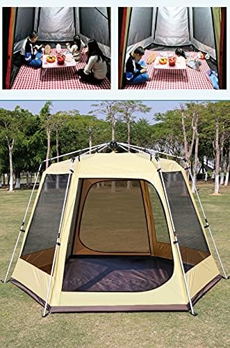 Camping Tents Shelter Portable with Carry Bag Waterproof Hold 2-4 Persons Instant Setup Pop Up Tent with Top Rainfly UV Protection for Camping Hiking Mountaineering (Color : Brown) - Image 5