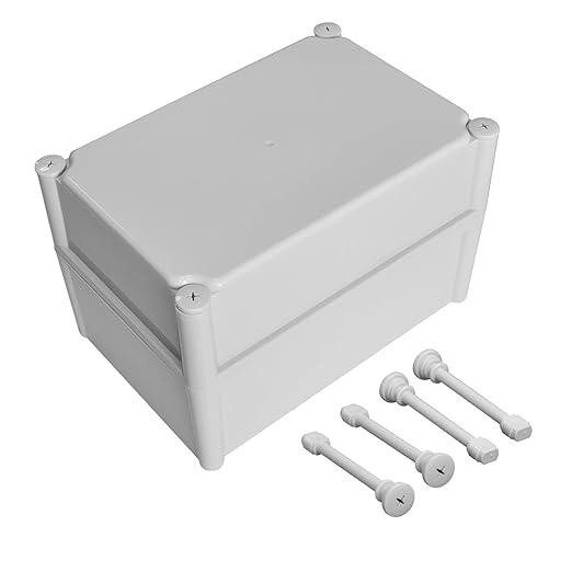 LeMotech IP67 Waterproof Junction Box ABS Plastic Project Box Dustproof Electrical Box Outdoor Enclosure for Electronics DIY Case Gray 11x 7.5X 7.1 inch (280x 190x 180 mm)