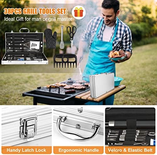 Cifaisi 38Pcs BBQ Tools Grilling Accessories Set with Aluminum Case - Image 6