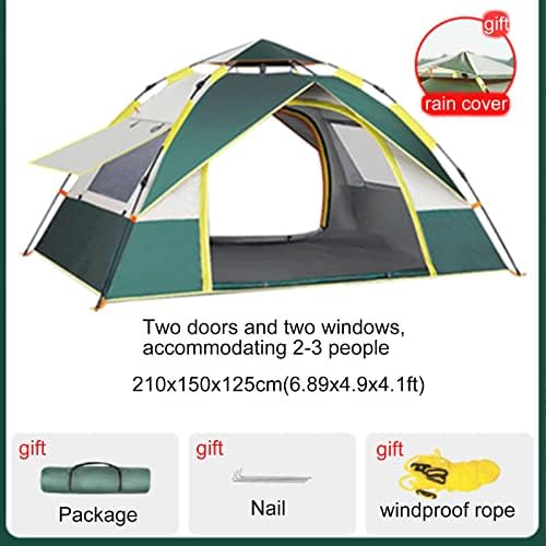 Camping Tent Family Dome Tent Waterproof Windproof Instant Pop-Up Tent for Camp Backpacking Hiking Outdoor Lightweight,Canvas Bell Tent with Carry Bag & Nail,E - Image 2