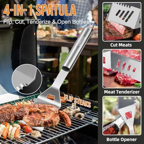 15Pcs BBQ Grilling Accessories 16IN Stainless Steel Grill Set - Image 3