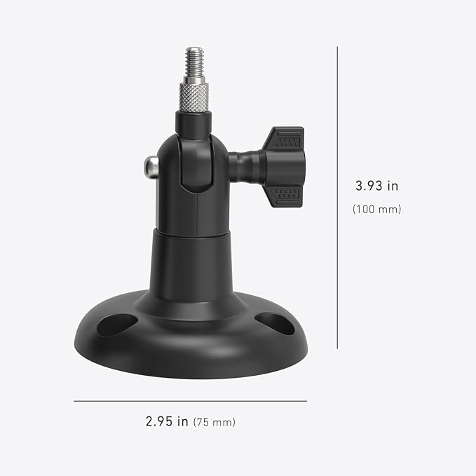 Holicfun 360° Adjustable Indoor/Outdoor Security Camera Wall Mount - Universal 1/4"-20 Thread Mounting Bracket for Ring, Blink, Eufy, Google Nest, Arlo, Wyze & More - Black, 2-Pack