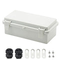 Zulkit Junction Box ABS Plastic Dustproof Waterproof IP65 Electrical Boxes Hinged Shell Outdoor Universal Project Enclosure with 2 Cable Glands 7.9 x 3.9 x 2.8 inch (200x100x70mm)
