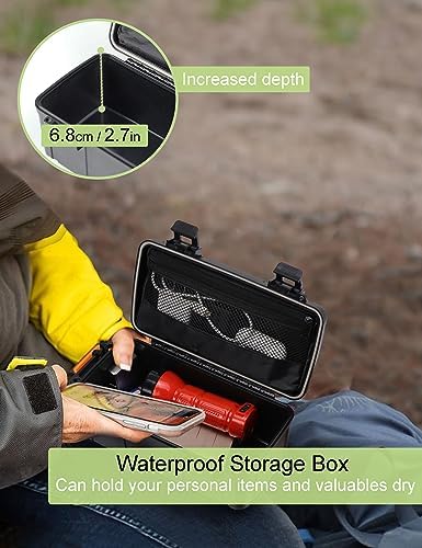 Waterproof Kayak Dry Box - Floating ABS Storage Case with Stainless Steel Hinge & Mesh Pocket - Airtight Floating Waterproof Case Box for Phones, Keys & Boating Gear - 8.8" x 4" x 3.5" - Image 2