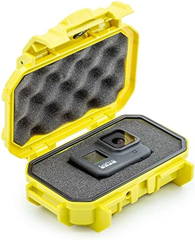 52 Dry Box Protective Case with Pick & Pluck Foam - Travel Safe / Mil Spec / Waterproof / USA Made - for Pistols, Cameras, Phones, Camping, Fishing, Hiking, Traveling, Water Sports, Knives (Yellow) by EvergreenCases