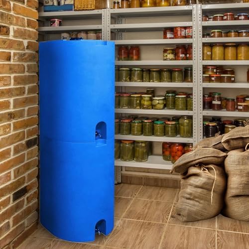 WaterPrepared 55 Gallon Unique Stackable Utility Water Tank, Blue, 2 Pack - Image 5