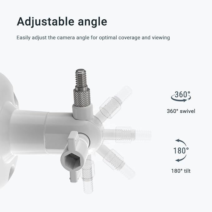 Holicfun 360° Adjustable Indoor/Outdoor Security Camera Wall Mount - Universal 1/4"-20 Thread Mounting Bracket for Ring, Blink, Eufy, Google Nest, Arlo, Wyze & More - White, 2-Pack