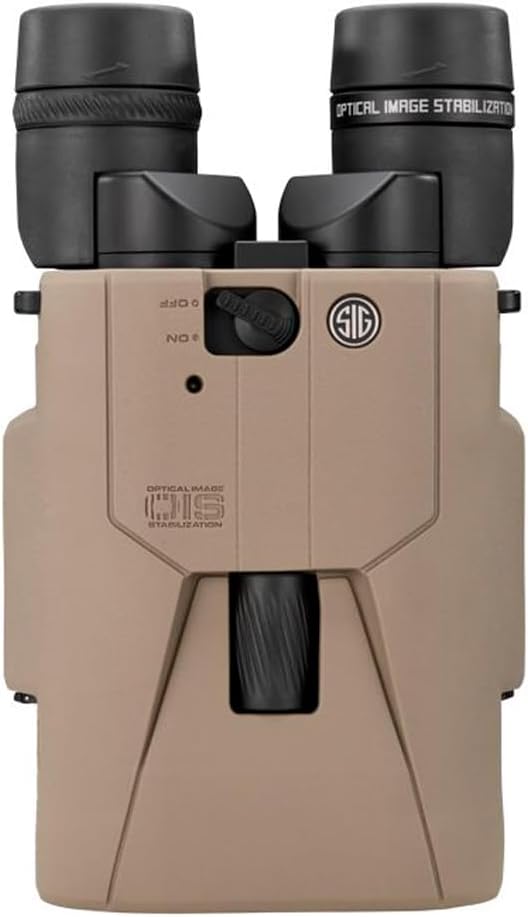 SIG SAUER ZULU6 HDX PRO 18x50mm Waterproof Fogproof Durable FDE Image Stabilized Hunting Binoculars, Multicoated Anti-Glare Lenses, Up to 40 Hours Runtine, Carrying Case & Carrying Strap Included